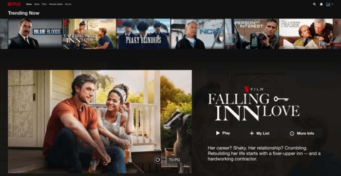ExpressVPN üzerinden erişilen ABD Netflix kütüphanesinin ana ekranının ekran görüntüsü