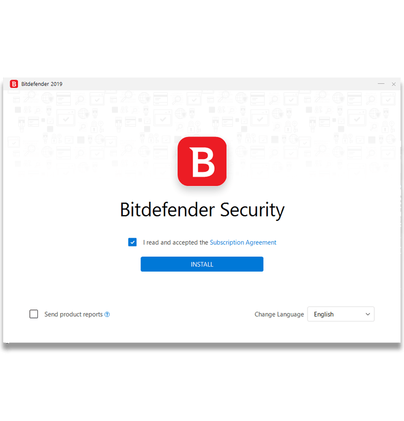 Captura de tela da tela de instalação da VPN Bitdefender