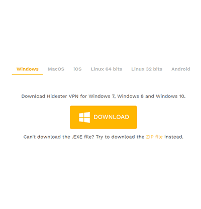 Hidester download -painike Hidester VPN -katsauksessa.