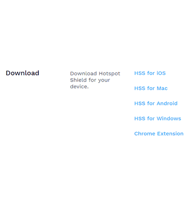 हॉटस्पॉट शील्ड डाउनलोड स्क्रीन का स्क्रीनशॉट