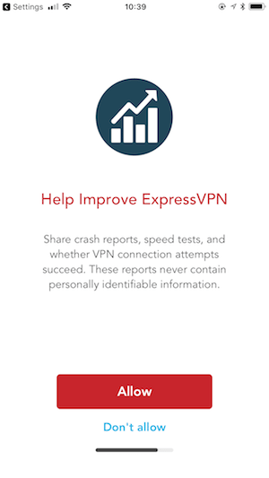 Detalhes de conexão do ExpressVPN iPhone