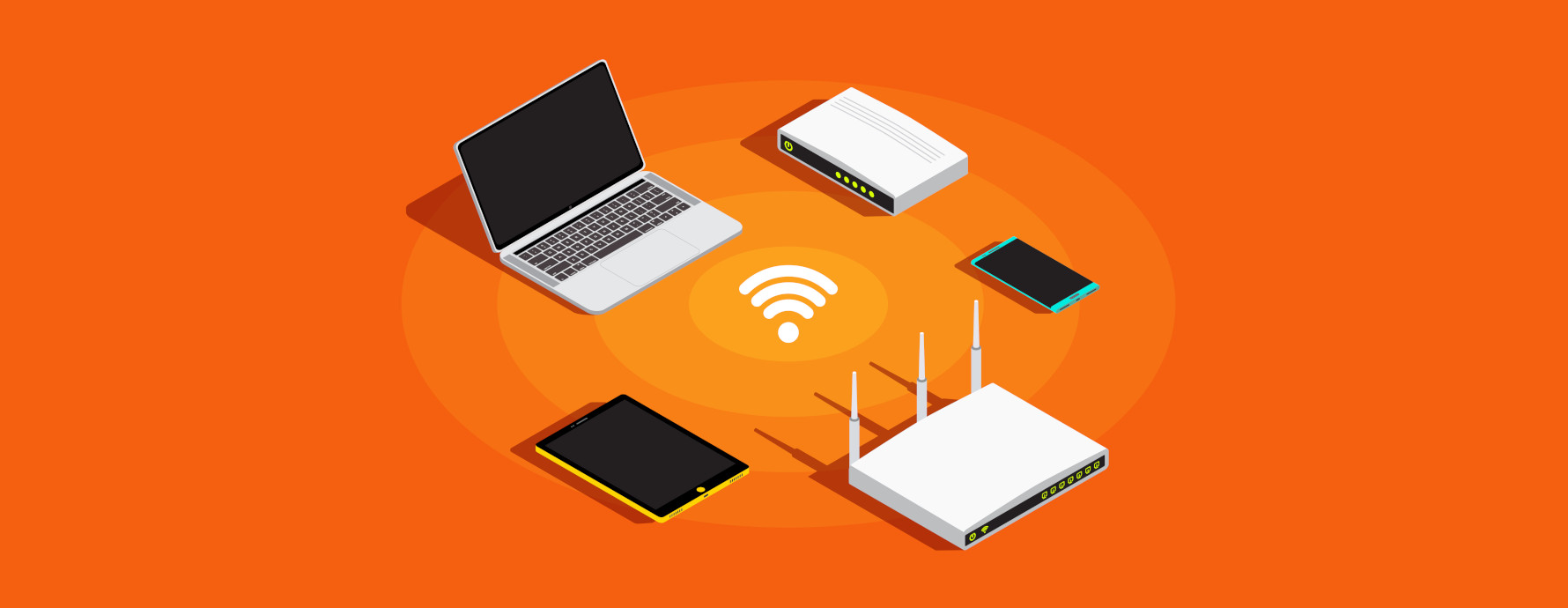 Различни устройства, свързани с WiFi