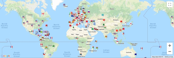 Carte interactive des emplacements du serveur Le VPN