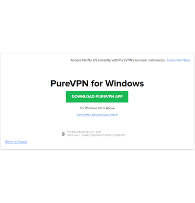 צילום מסך של כפתור ההורדה של PureVPN