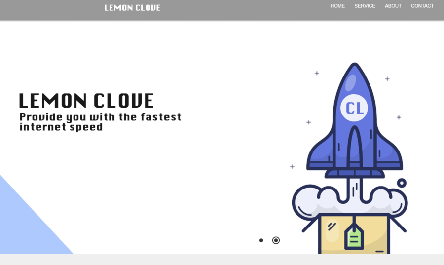 Capture d'écran du site Web de Lemon Clove indiquant qu'elle