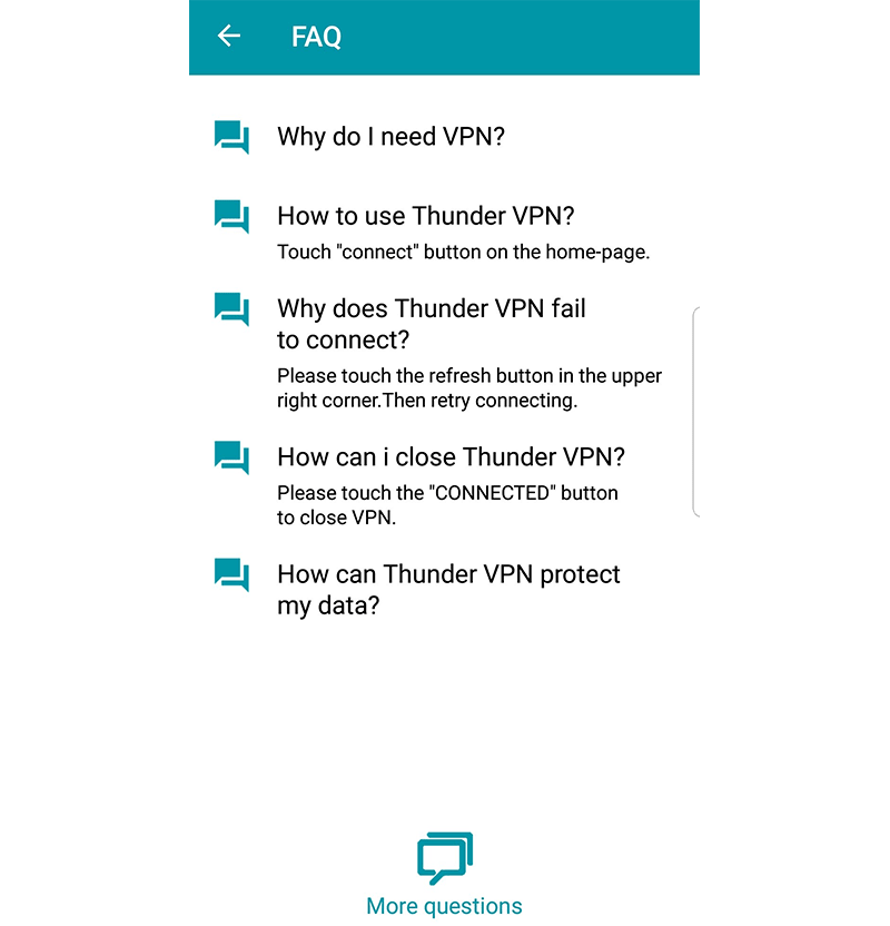 Thunder VPN FAQ