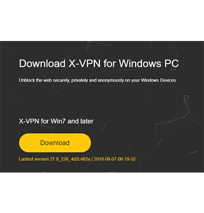 Captura de tela do botão de download do X-VPN