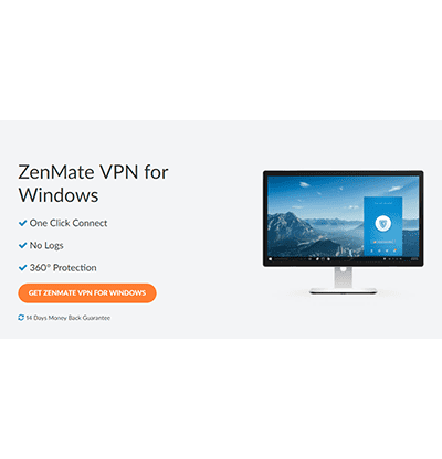 ZenMate VPN评论中的ZenMate下载按钮屏幕截图